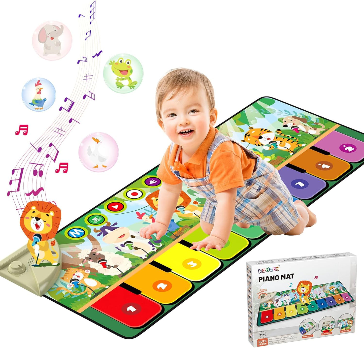 Rodzon Interactive Musical Piano Mat – Educational Animal Sound Toy for Kids & Toddlers