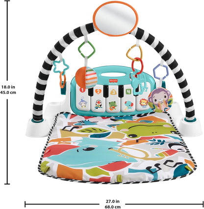 Fisher-Price Kick & Play Piano Gym UK Edition - Musical Activity Mat with 4 Ways to Play & Smart Stages Learning for Infants 0–36 Months