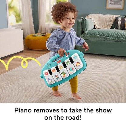 Fisher-Price Kick & Play Piano Gym UK Edition - Musical Activity Mat with 4 Ways to Play & Smart Stages Learning for Infants 0–36 Months