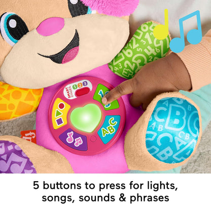 Fisher-Price Laugh & Learn Smart Stages Sis UK Edition – Interactive Musical Learning Plush Toy with Lights and Songs for Babies 6–36 Months